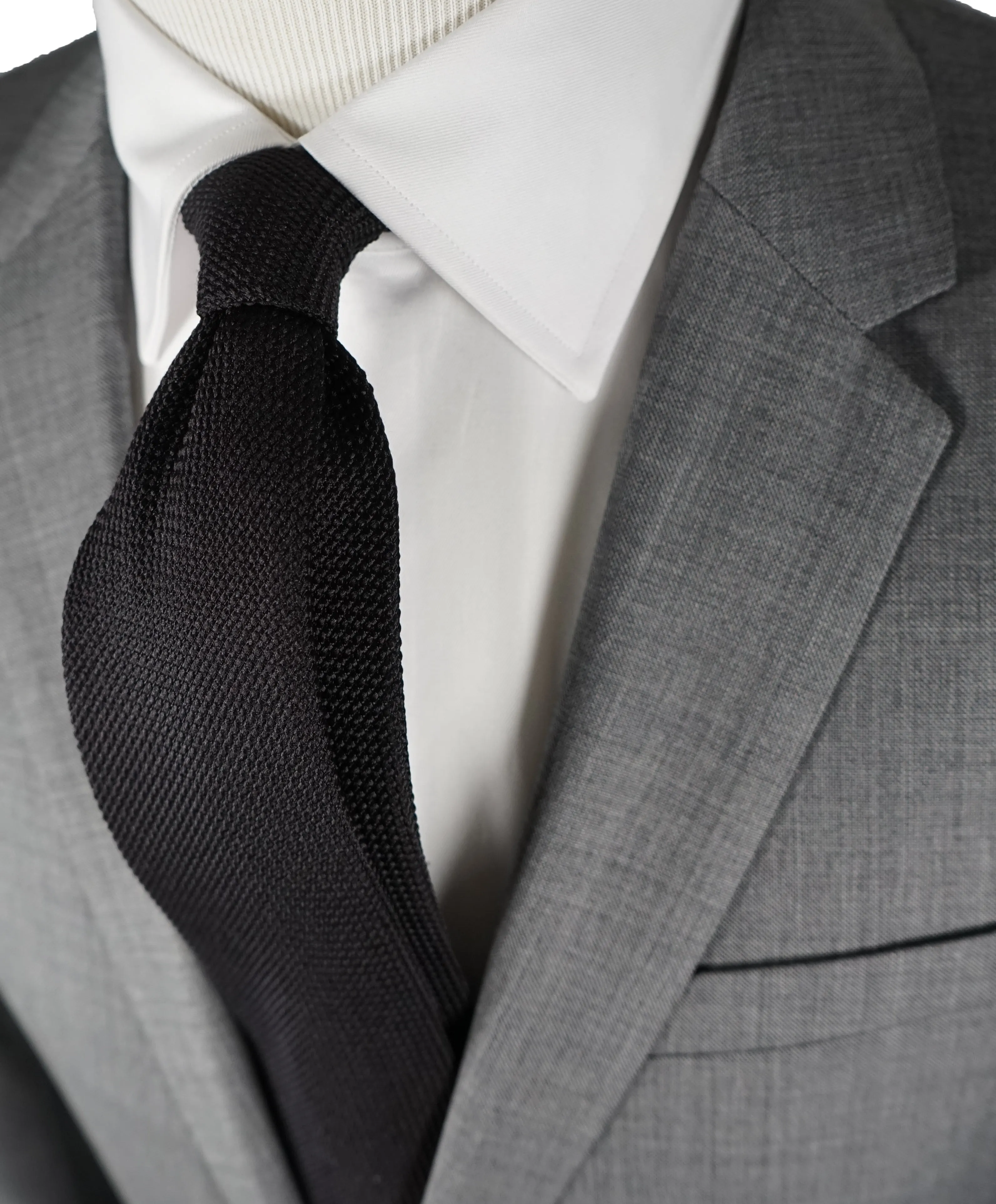 HUGO BOSS - HUGO Slim Super 110 Marzotto Italy Fabric Gray Textured Suit - 36R