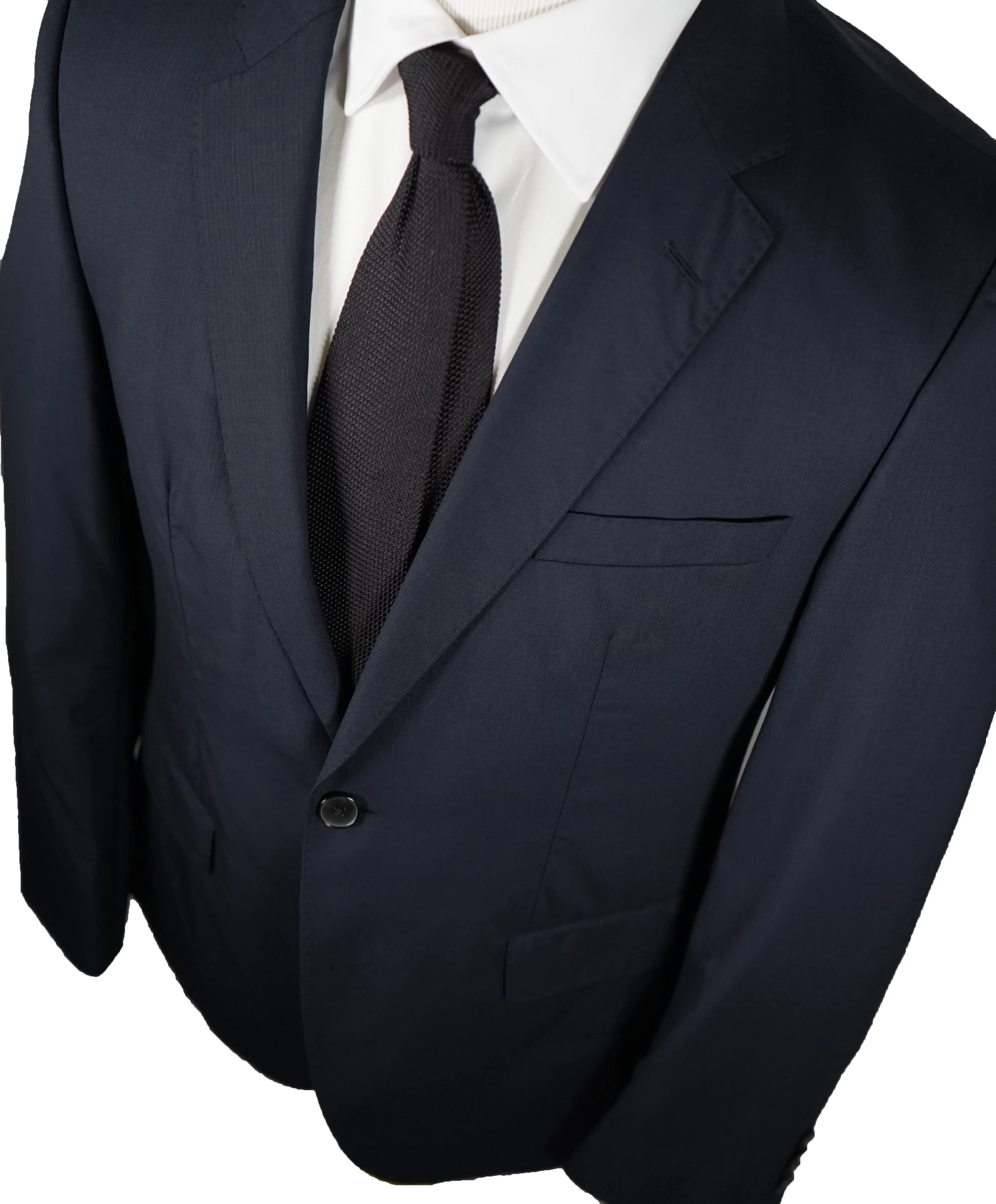 HUGO BOSS - Navy Tonal Stripe ”Travel" Suit W Horn Buttons - 38R