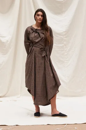 IOME DRESS — BROWN PLAID