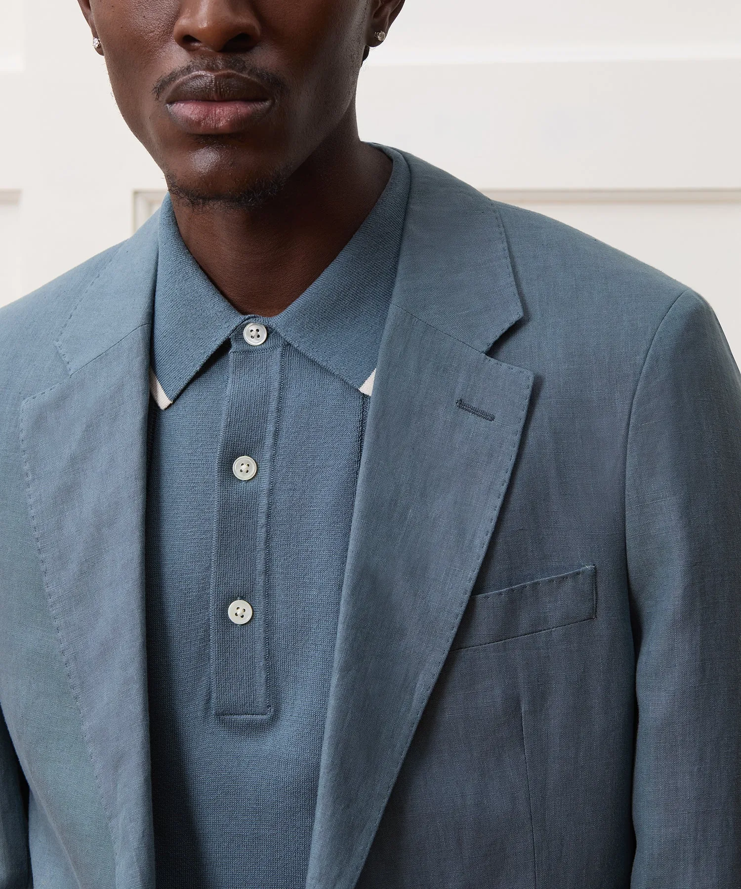 Italian Linen Sutton Suit in Antique Teal
