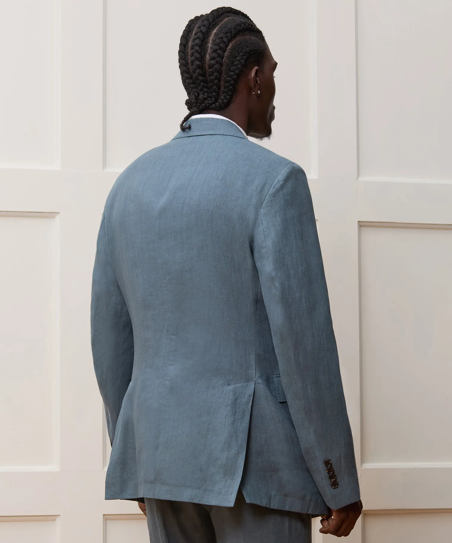 Italian Linen Sutton Suit in Antique Teal