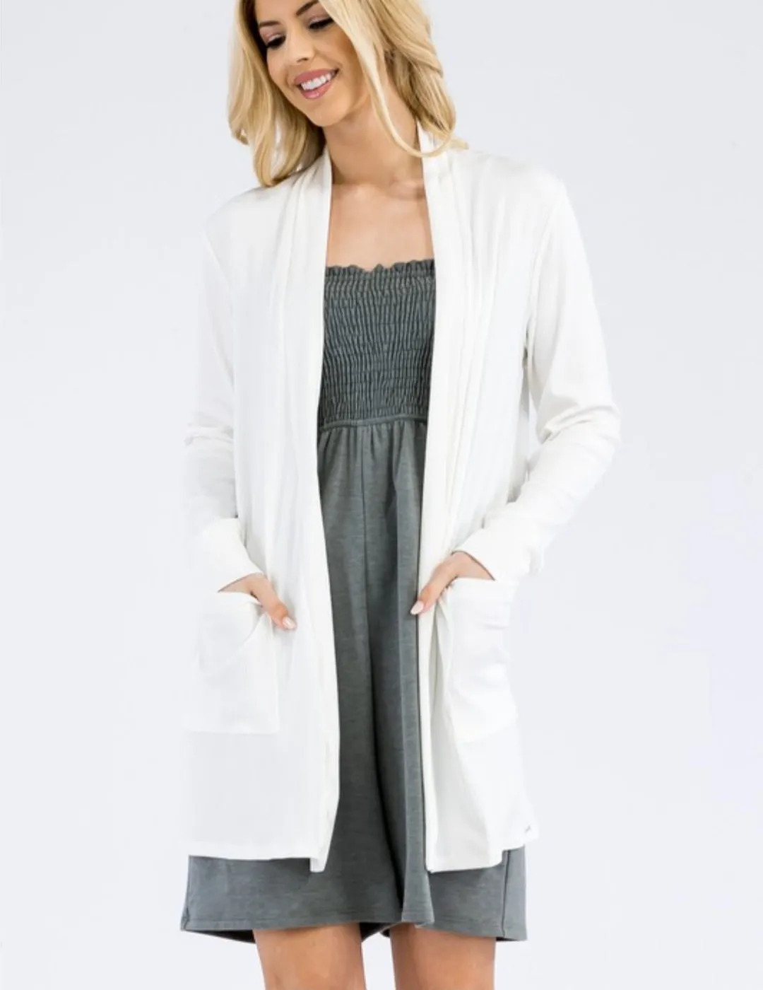 Ivory Cardigan w/ Pockets