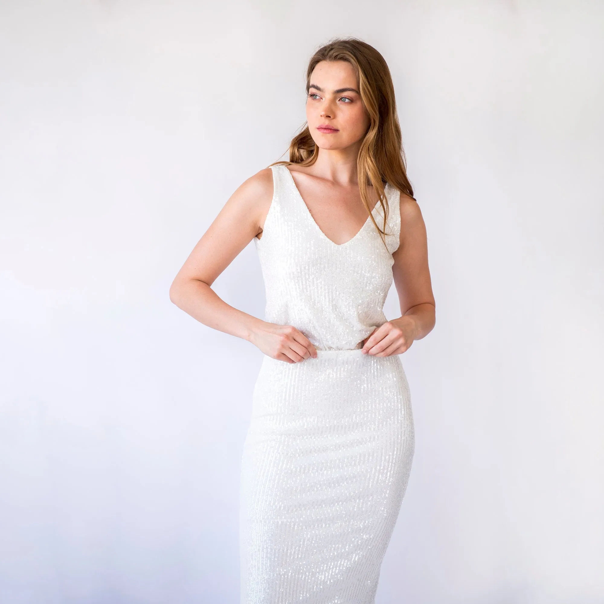 Ivory Sequins Set #1439