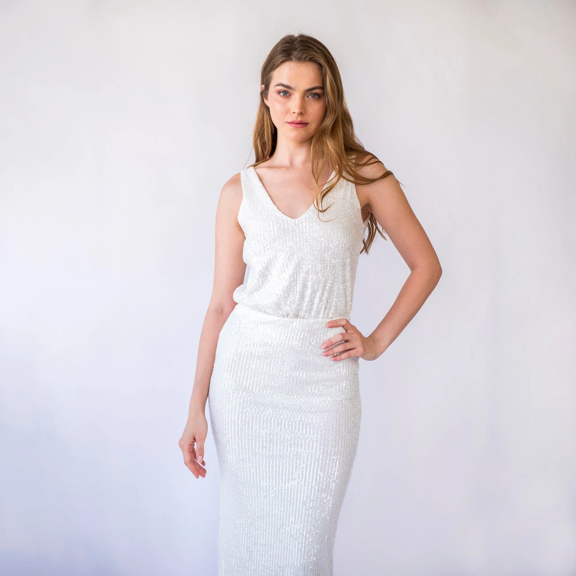 Ivory Sequins Set #1439
