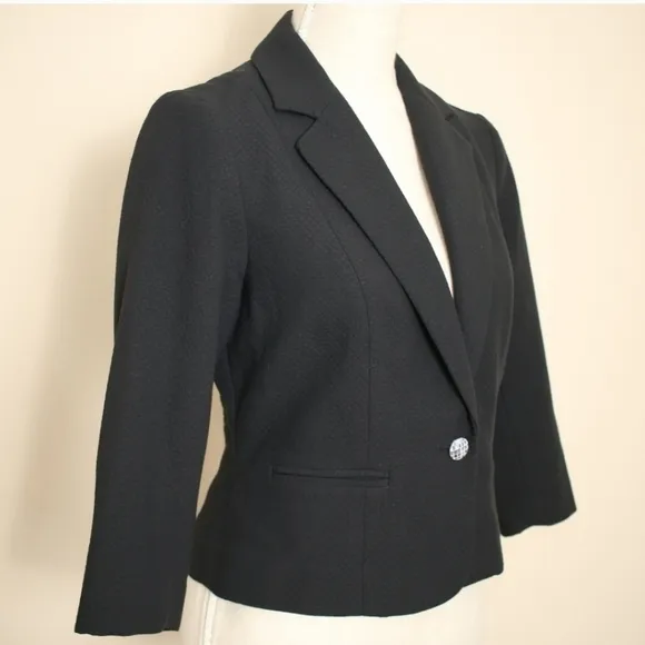 J. McLaughlin Textured Blazer Jacket in black Size 12
