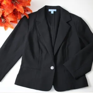 J. McLaughlin Textured Blazer Jacket in black Size 12