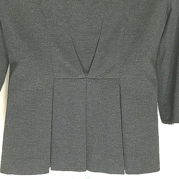 Jacket Blazer military style tailored stretch charcoal gray lined