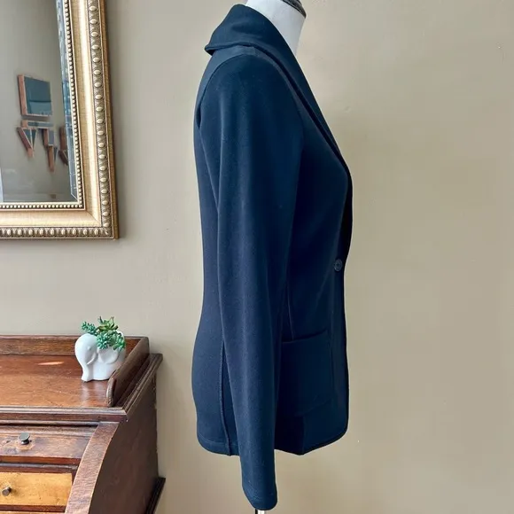 James Perse Black Knit Shawl Collar Cardigan Sweater Blazer French Terry Jacket
