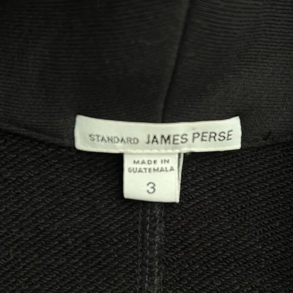 James Perse Black Knit Shawl Collar Cardigan Sweater Blazer French Terry Jacket