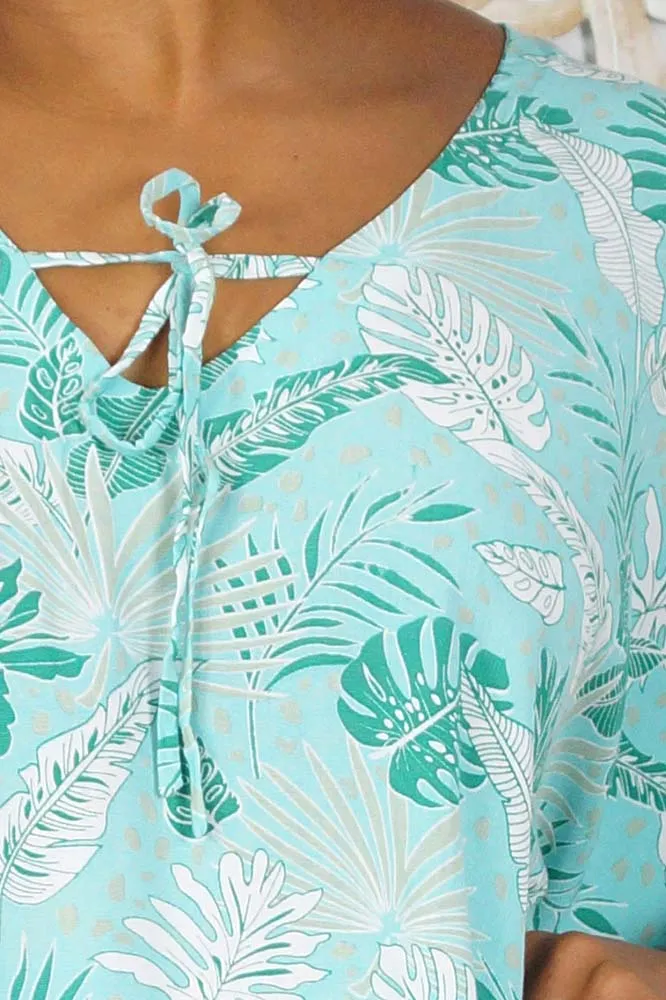 Jasmin Top "Tropical Leaves"