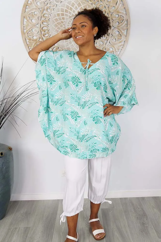 Jasmin Top "Tropical Leaves"