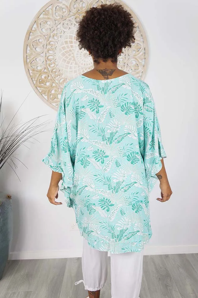 Jasmin Top "Tropical Leaves"