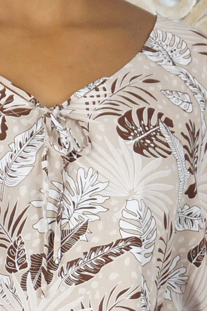 Jasmin Top "Tropical Leaves"