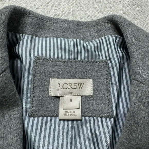 JCREW Grey Wool Blend Fitted Blazer 0