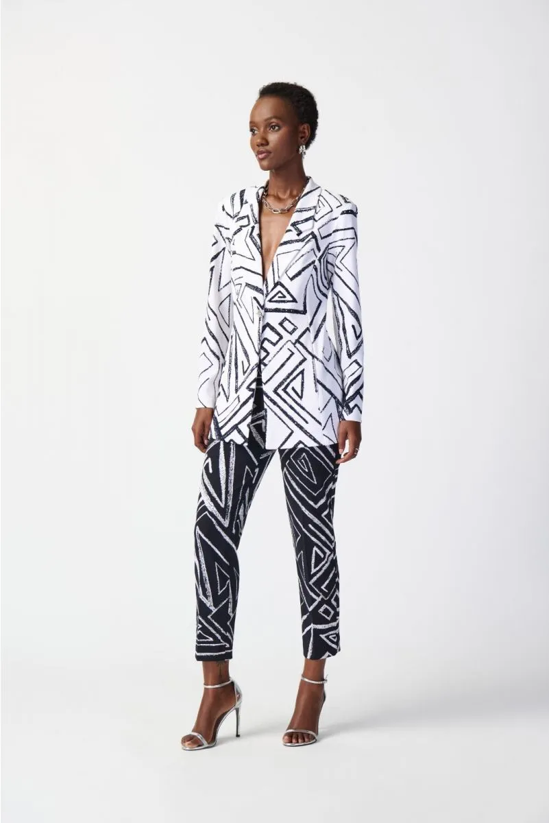 Joseph Ribkoff Geometric Print Pull On Cropped Pants 241271