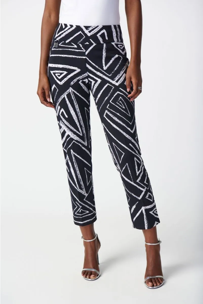 Joseph Ribkoff Geometric Print Pull On Cropped Pants 241271