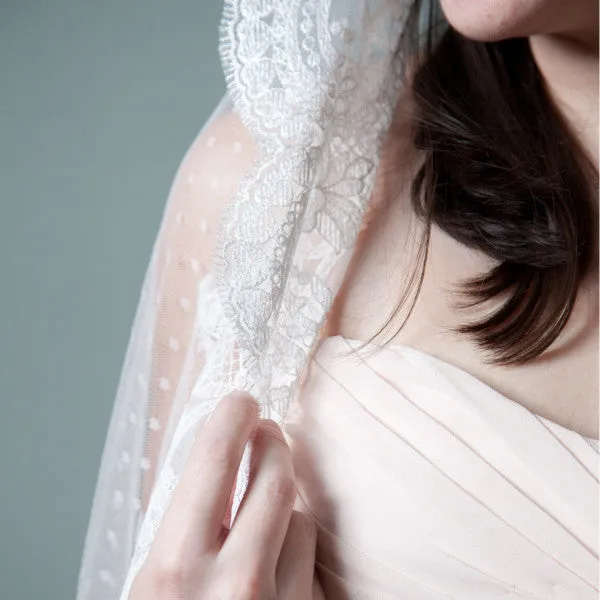 Julieta Ivory Polka Dot Lace Veil