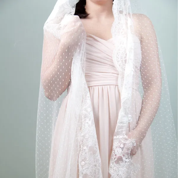 Julieta Ivory Polka Dot Lace Veil