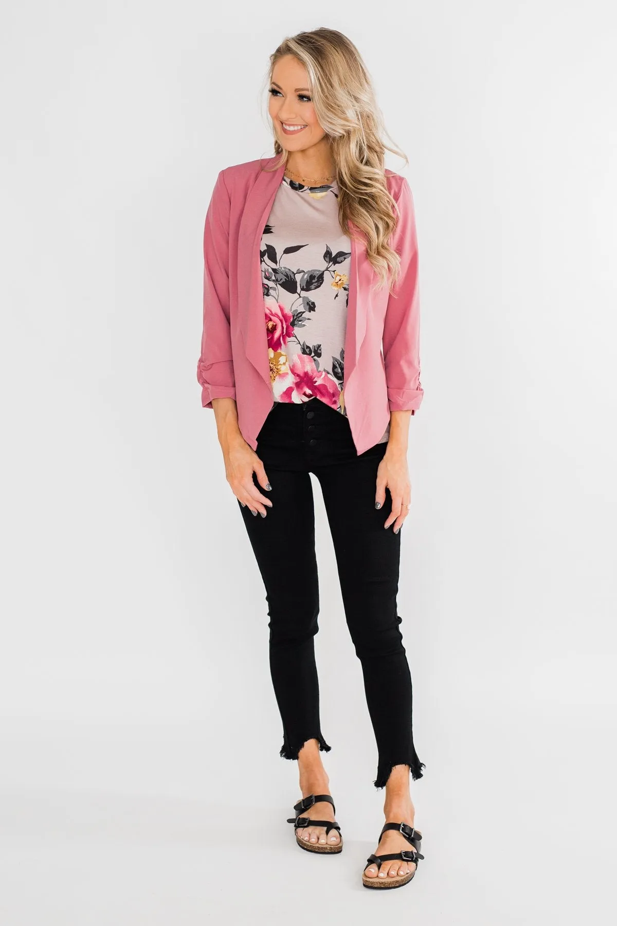 Keep It Professional Blazer- Dark Mauve