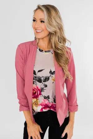 Keep It Professional Blazer- Dark Mauve