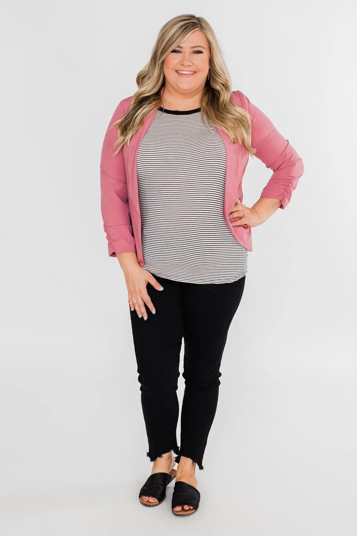 Keep It Professional Blazer- Dark Mauve