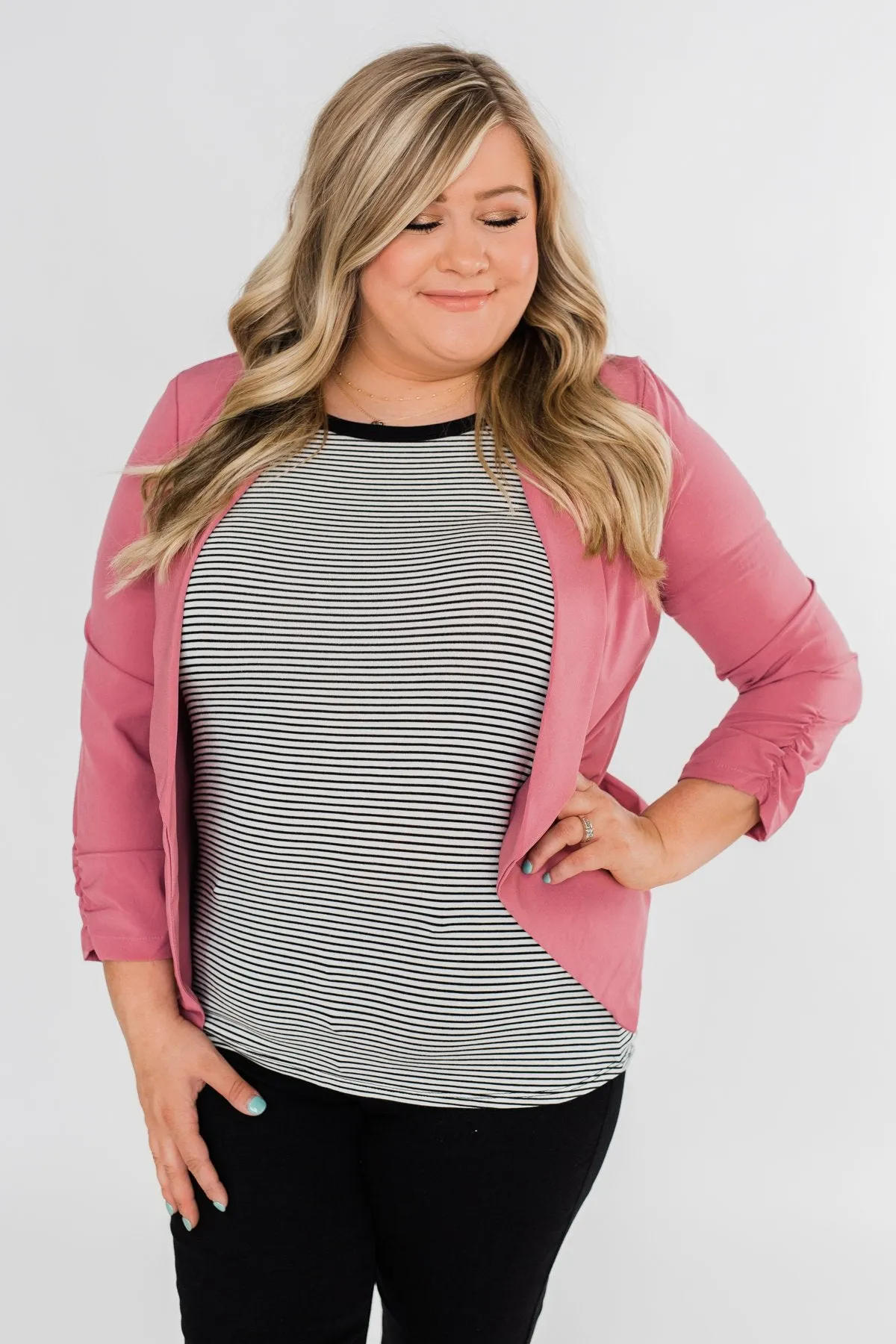 Keep It Professional Blazer- Dark Mauve