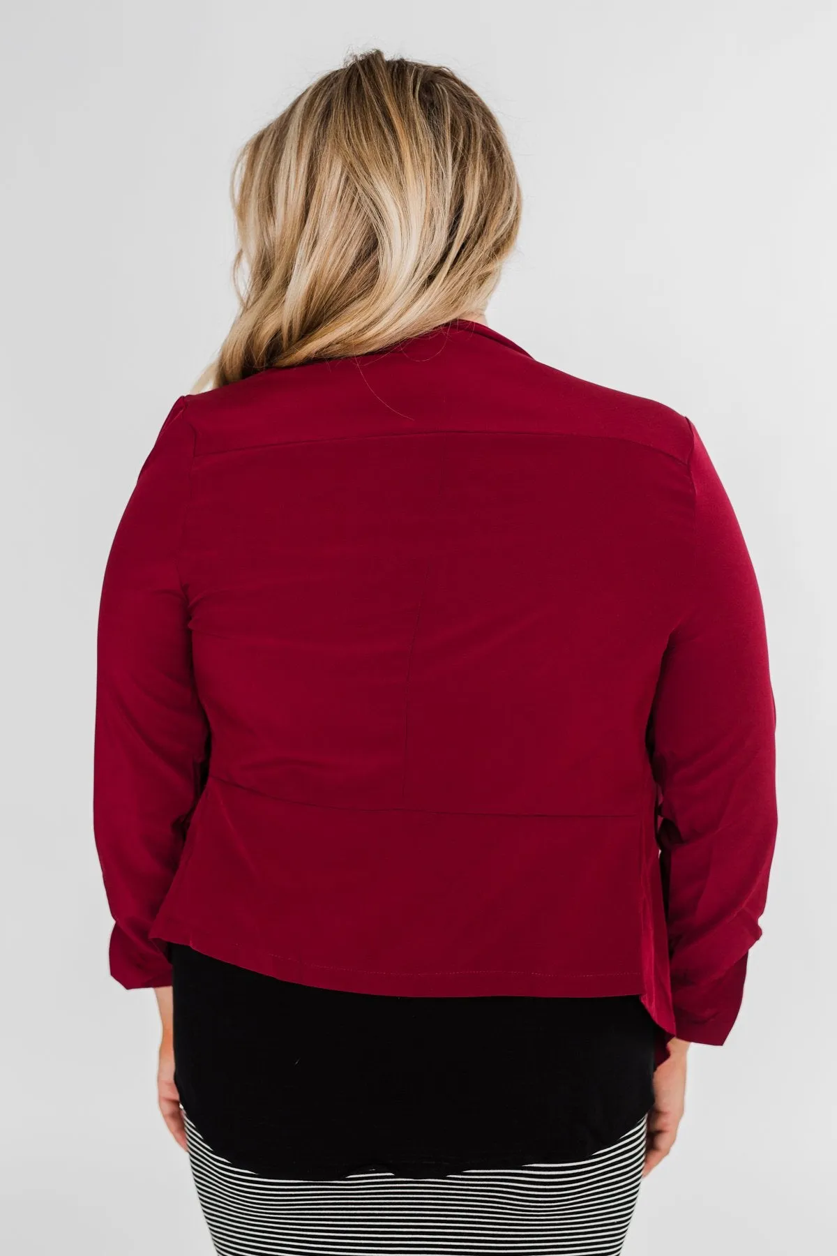 Keep It Professional Blazer- Wine