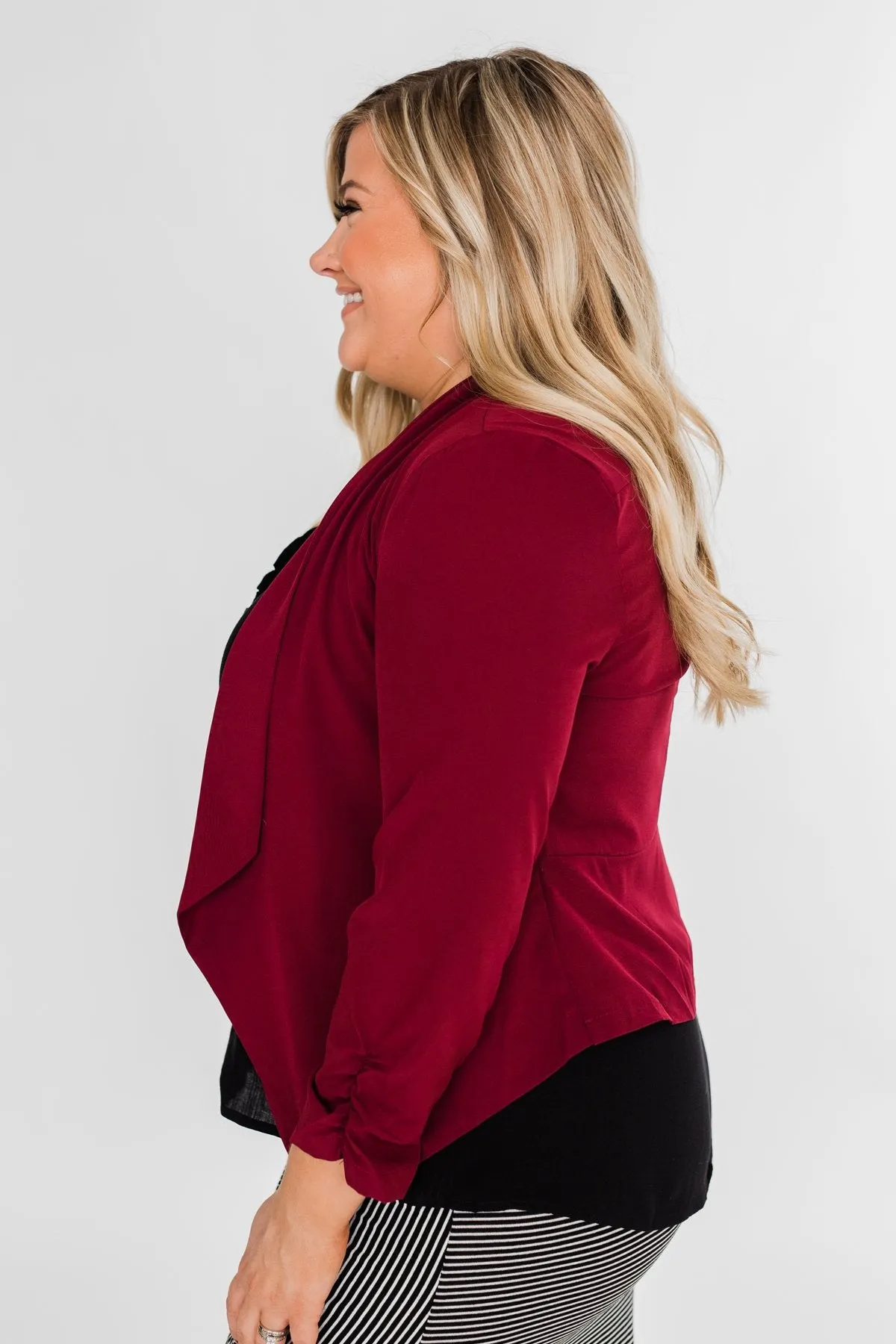 Keep It Professional Blazer- Wine