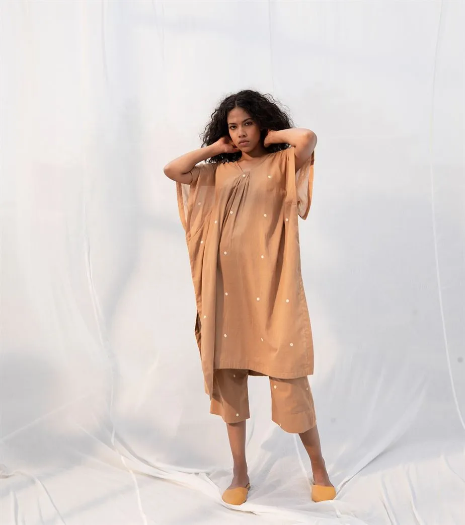Khara Kapas   I   Aura Set of 2     Sienna Collection Beige Polka Dot KK-PF21-19