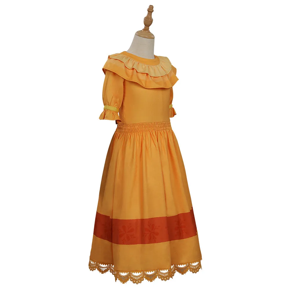 Kids Encanto PEPA Dress Outfits Cosplay Costume Halloween Carnival Suit