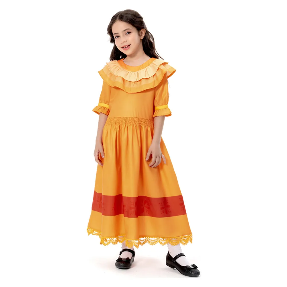 Kids Encanto PEPA Dress Outfits Cosplay Costume Halloween Carnival Suit