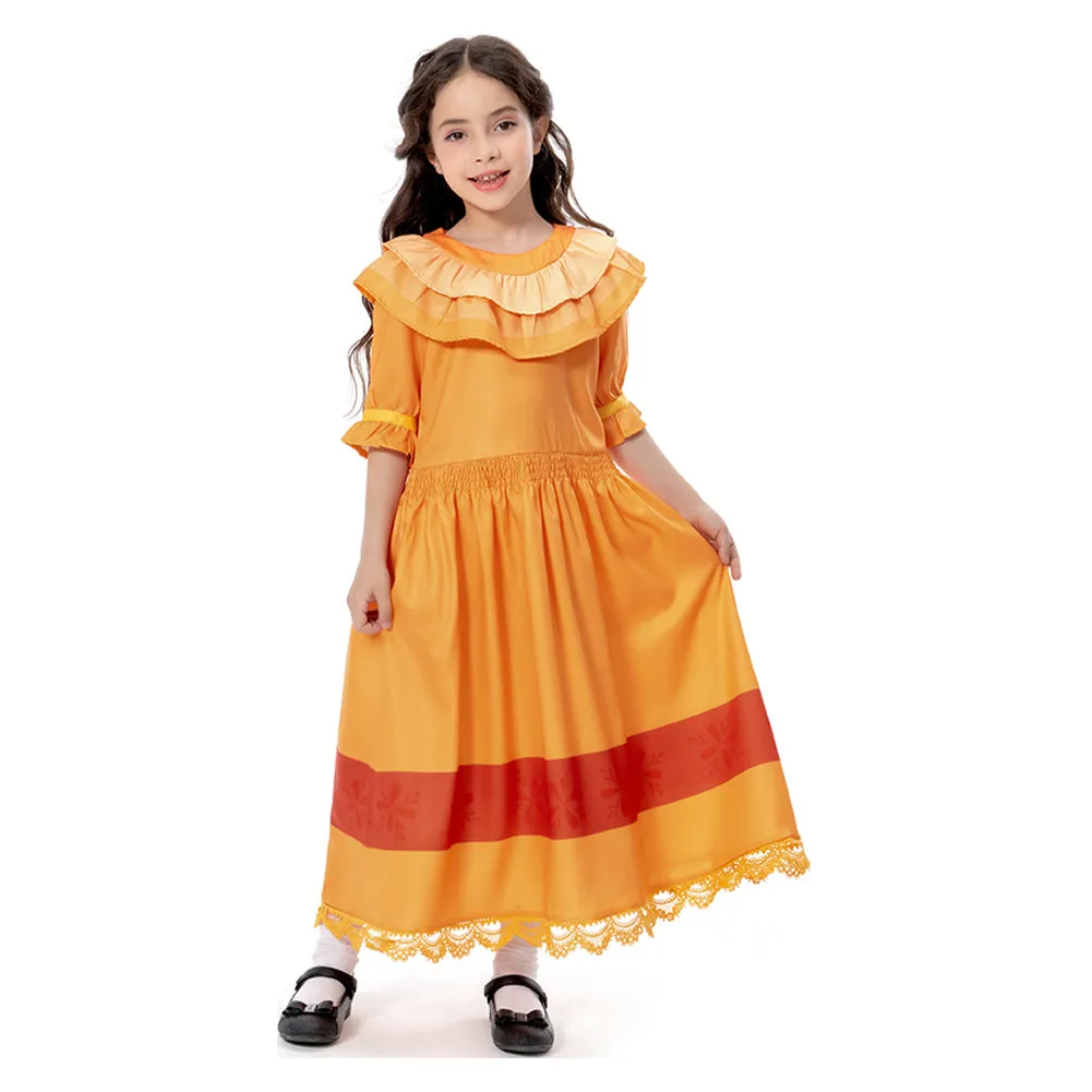 Kids Encanto PEPA Dress Outfits Cosplay Costume Halloween Carnival Suit