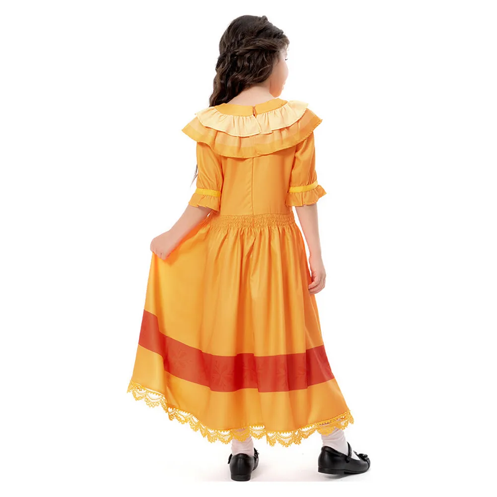 Kids Encanto PEPA Dress Outfits Cosplay Costume Halloween Carnival Suit