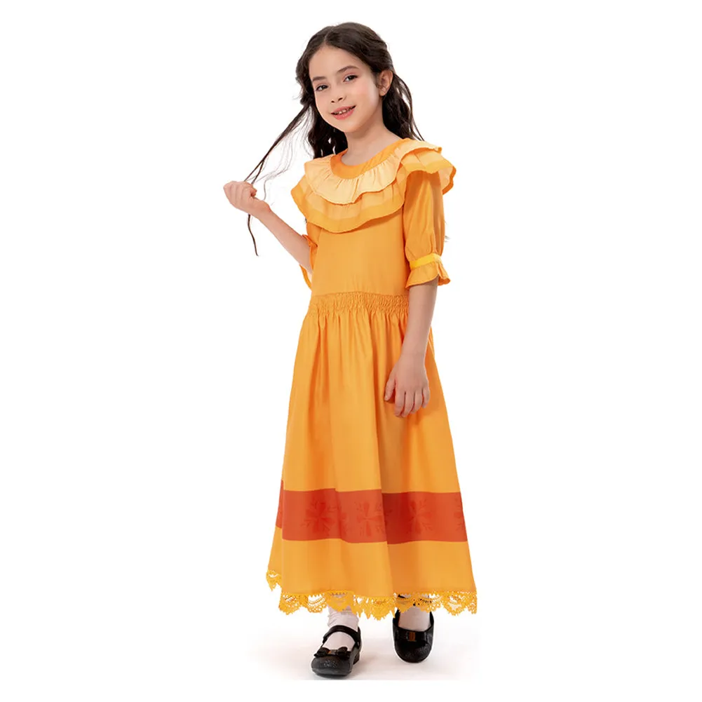 Kids Encanto PEPA Dress Outfits Cosplay Costume Halloween Carnival Suit