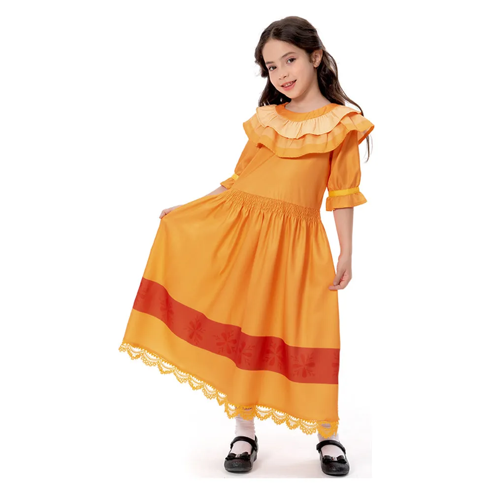 Kids Encanto PEPA Dress Outfits Cosplay Costume Halloween Carnival Suit