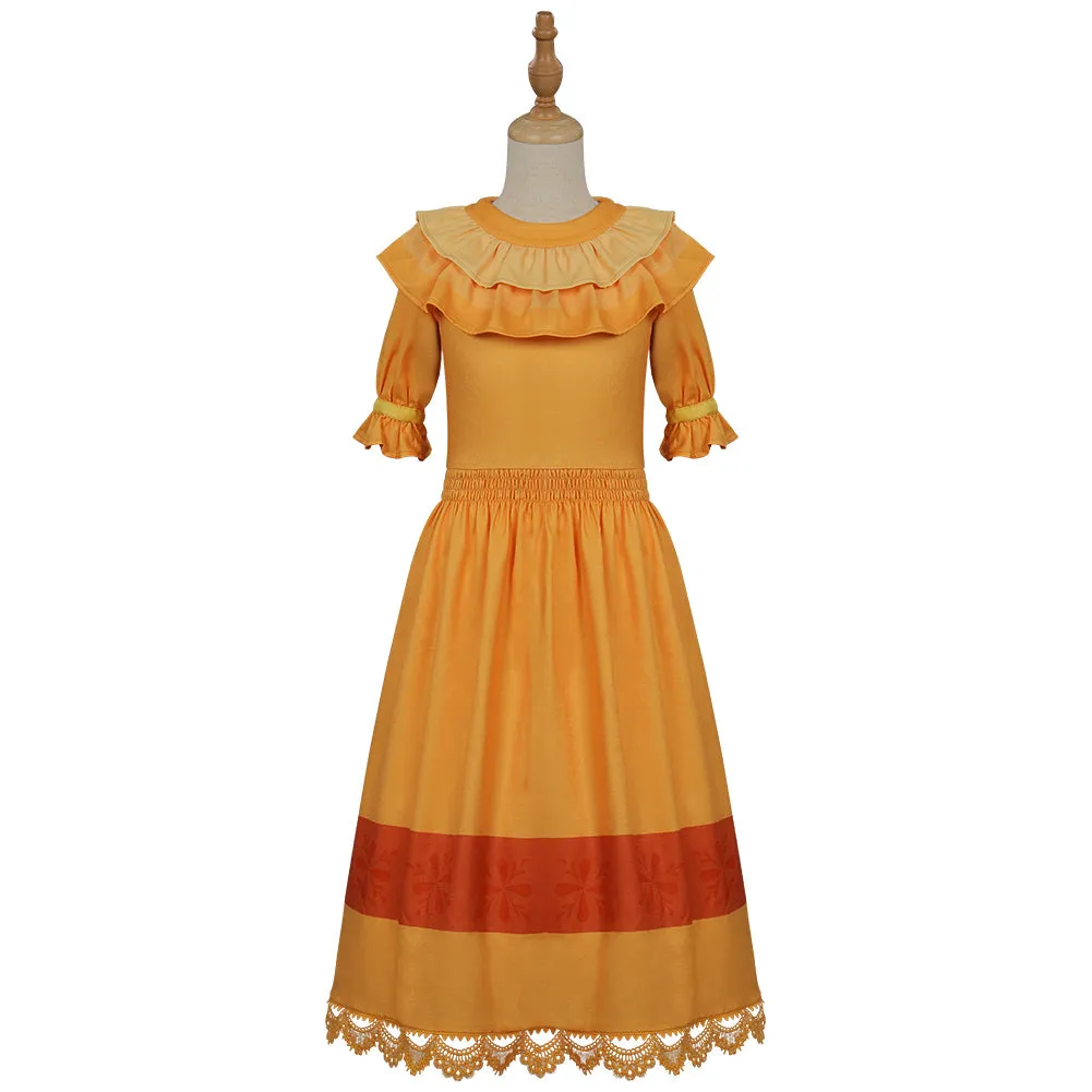 Kids Encanto PEPA Dress Outfits Cosplay Costume Halloween Carnival Suit