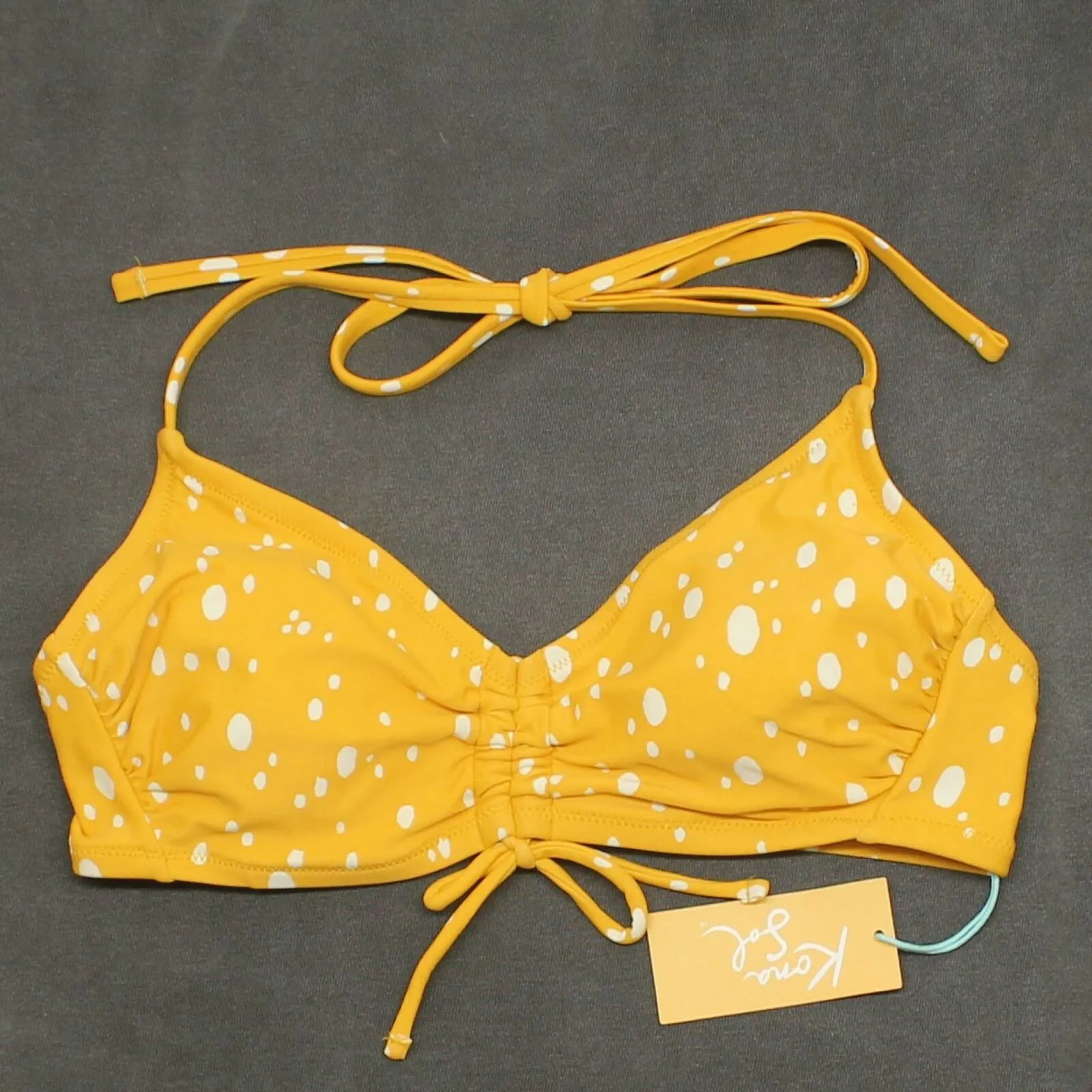Kona Sol Women's Polka Dot Shoulder Tie Bikini Top