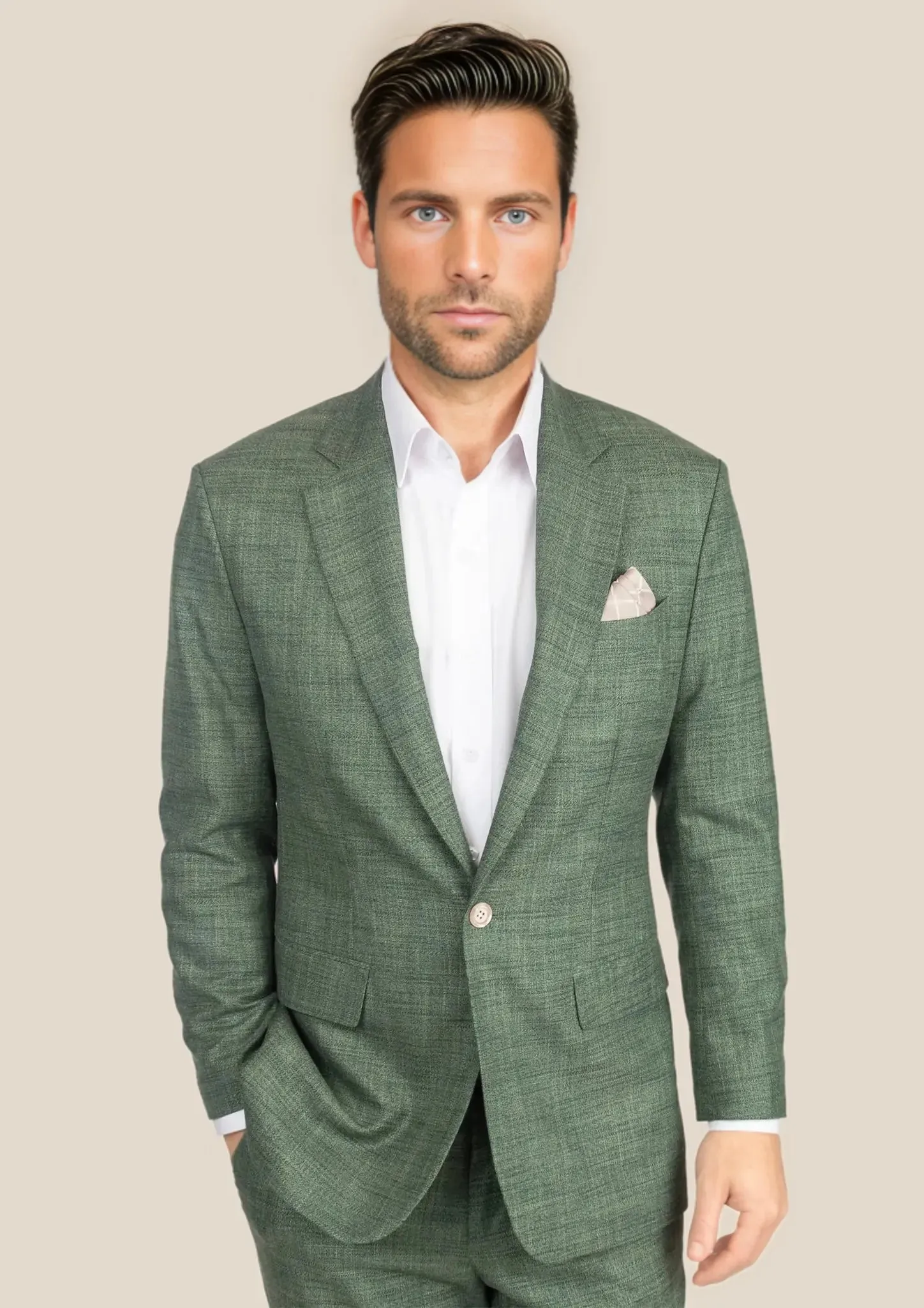 Lafayette Aspen Green Hopsack Suit