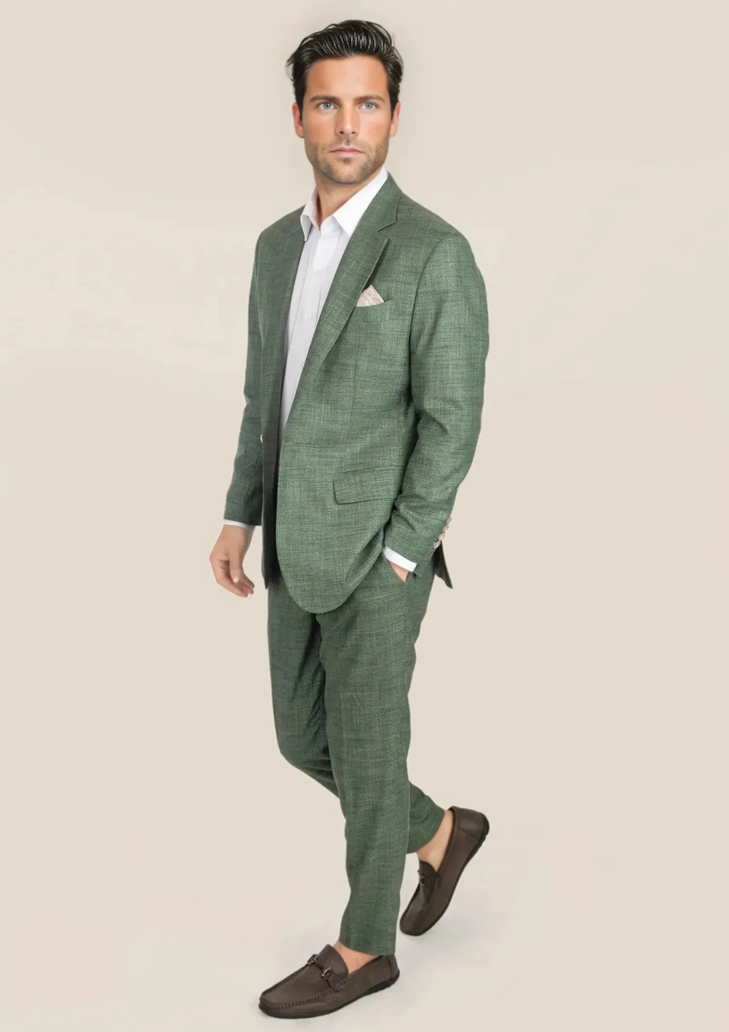 Lafayette Aspen Green Hopsack Suit
