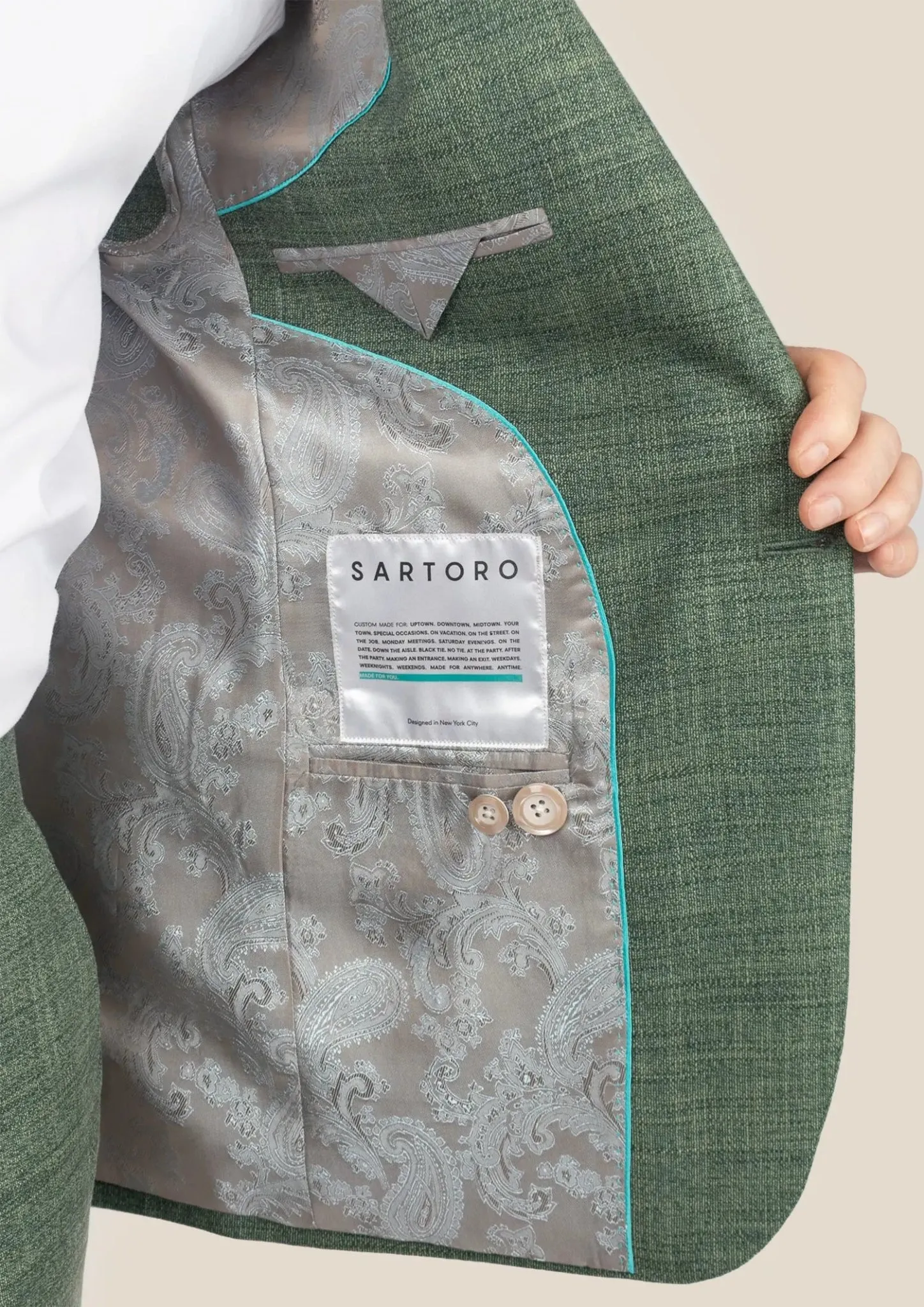 Lafayette Aspen Green Hopsack Suit