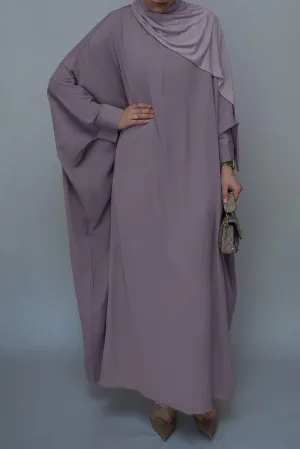 Lavender Batwing sleeve abaya for Hajj Umrah Prayer Dress For Women