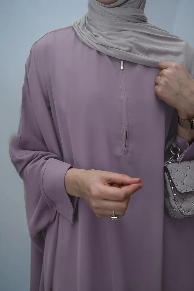 Lavender Batwing sleeve abaya for Hajj Umrah Prayer Dress For Women