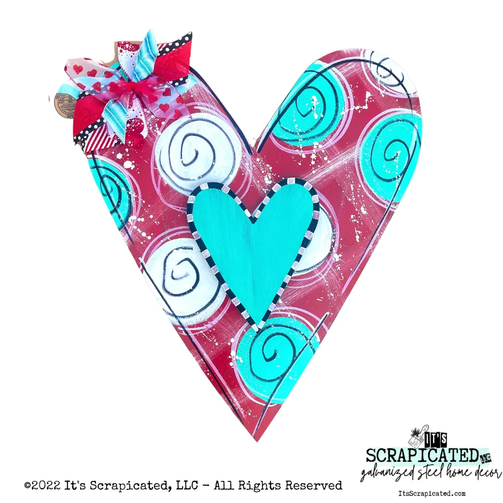 Layered Heart - Whimsical Polka Dot Teal