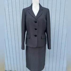 Le Suit Black with Silver Threads Two Piece Skirt and Blazer