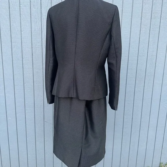 Le Suit Black with Silver Threads Two Piece Skirt and Blazer