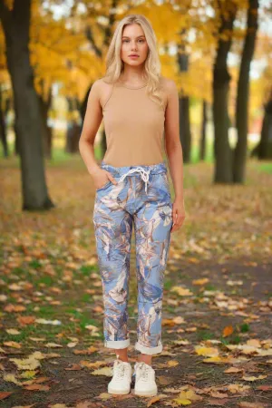 Leaf Print Pants