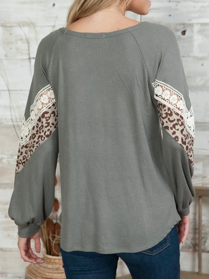 Leopard & Lace Top