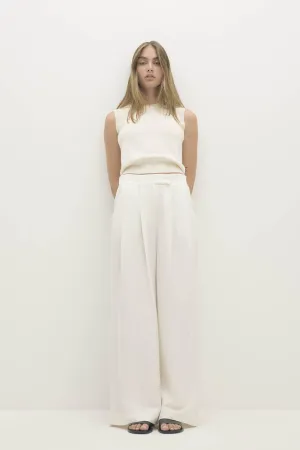 LEYNA SILK LINEN WIDE LEG PANT