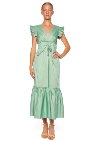 Light Green Butterfly Cut Out Midi Dress