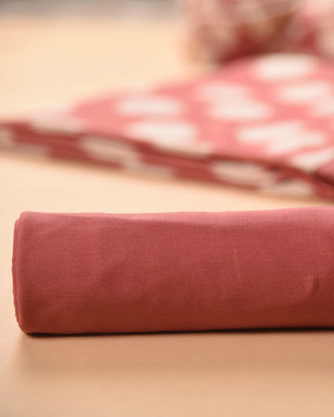 Light Onion Pink With White Pure Cotton Ikat Unstitched Suit Fabric Set With Chanderi Printed Dupatta